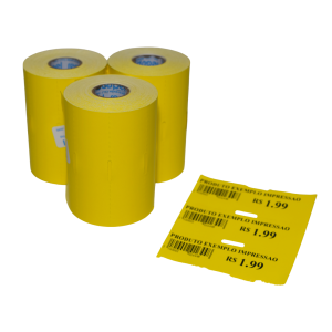 Bobina Rolo de Etiquetas 10x3 cms Amarela Termica - Etiquetas de Preços -  para Gôndolas